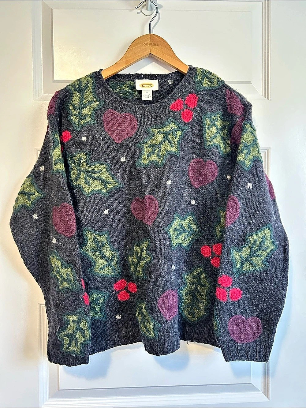 Talbots Vintage Wool Christmas Holiday Crewneck Sweater Size Medium